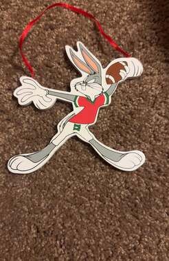 Vintage 1996 Wooden Warner Bros Kurt Adler Bugs Bunny Christmas Ornaments